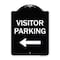 Signmission Designer Series-Visitor Parking Left, Black & White Heavy-Gauge Aluminum, 24" x 18", BW-1824-9743 A-DES-BW-1824-9743 - alternate 1